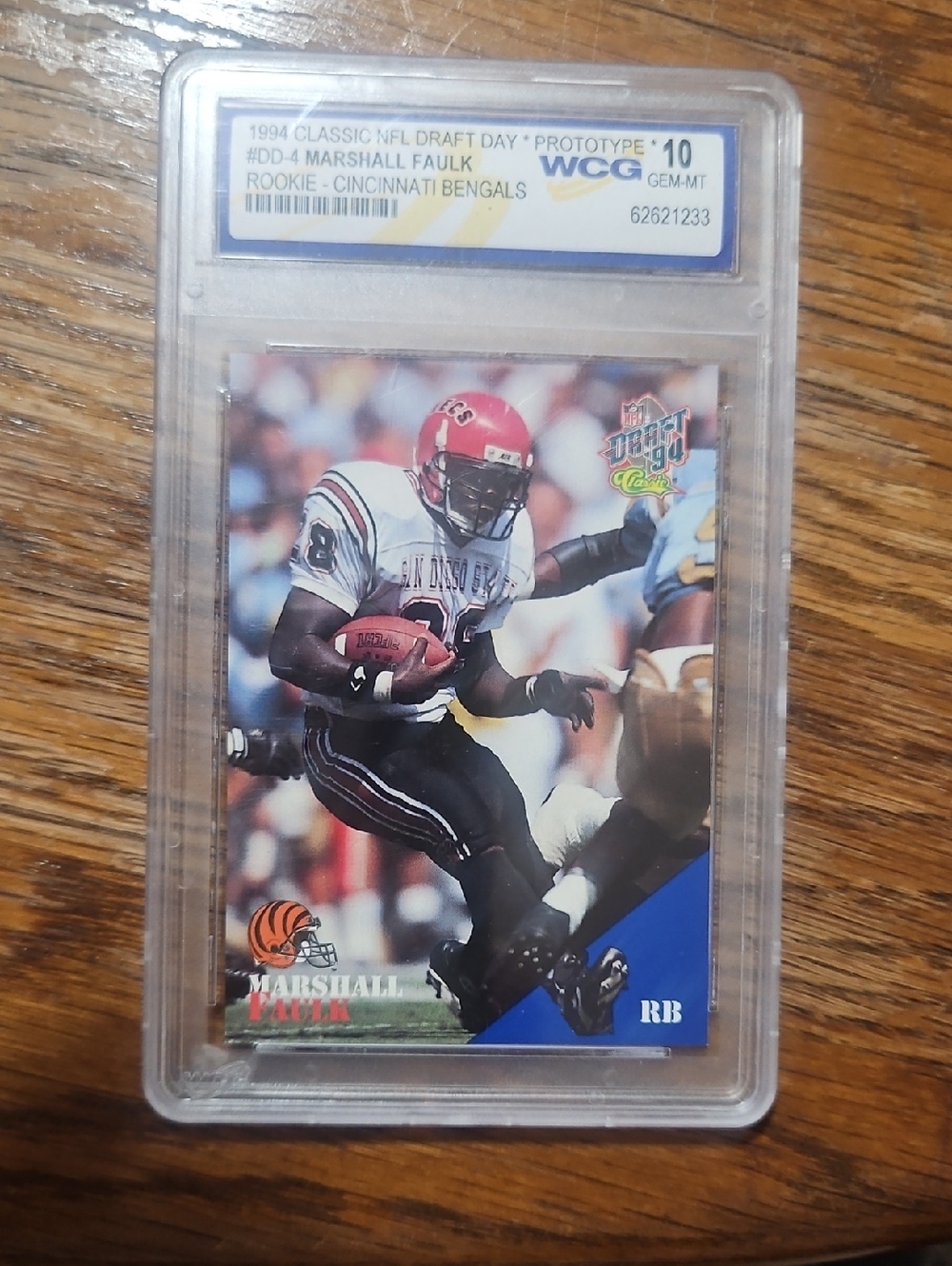 Graded Gem-MT 10 Marshall Faulk Rookie Football Card